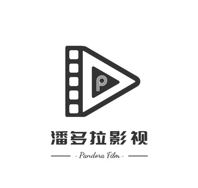 黑色简约胶片三角字母电影影视logo